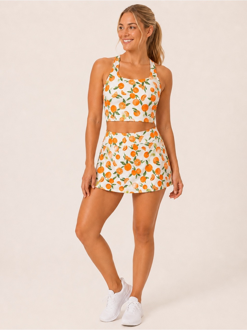 Abercrombie • YPB SculptLUX Activewear Citrus Skort Set • Top M / Skort L